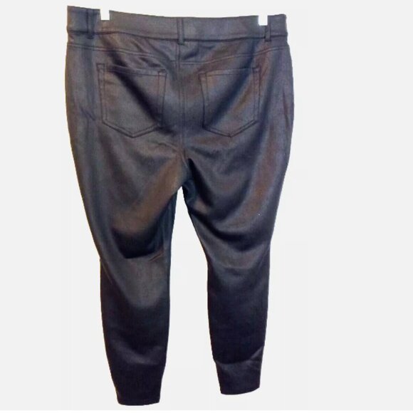 Lane Bryant Women's Faux Leather Jeans Sz 18 Stretch Black High Rise Ankle Pant - Picture 8 of 13